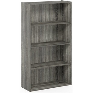 5-Tier Bookcase Storage Cube Open book Shelf Oak Wooden Grey Book Shelf