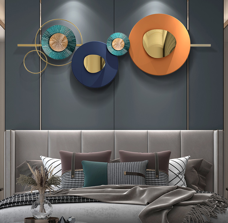 Romantic Modern Metal Round Wall Arts Iron Hanging Decor for Home Decor Living Room Bedroom