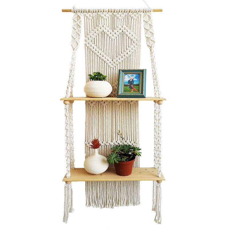 Tapestry Bohemian Handwoven Tapestry Wall Decoration Wall Decoration Shelf Shelf Flower Basket Stand Decoration