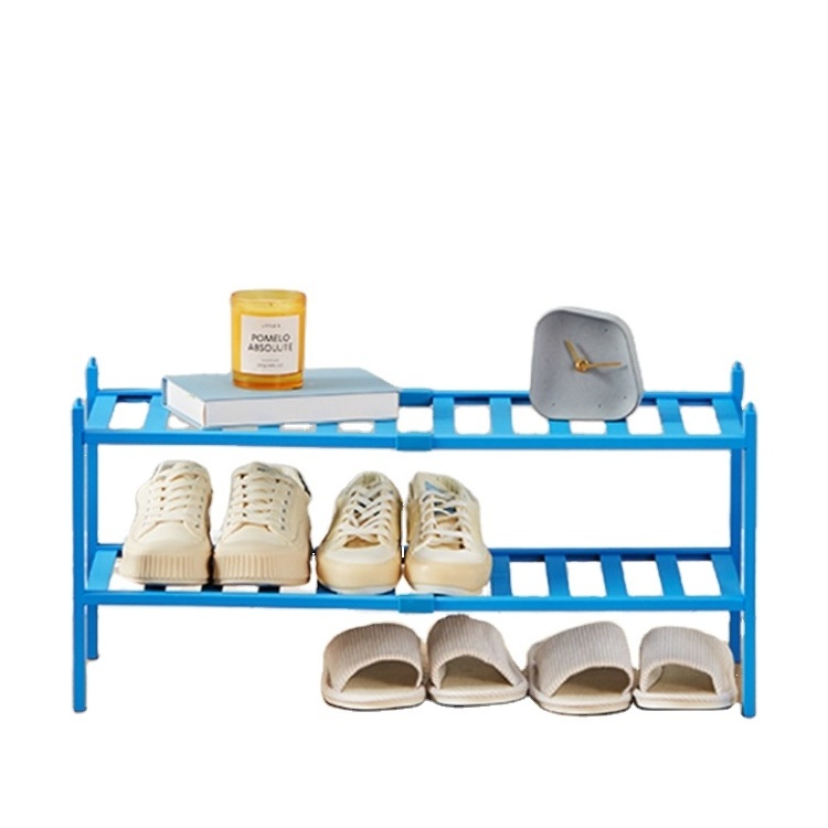 Bamboo 3 Tier Stackable Durable Shoe Shelf Holder Free Standing Shoe Racks Storage Organizer