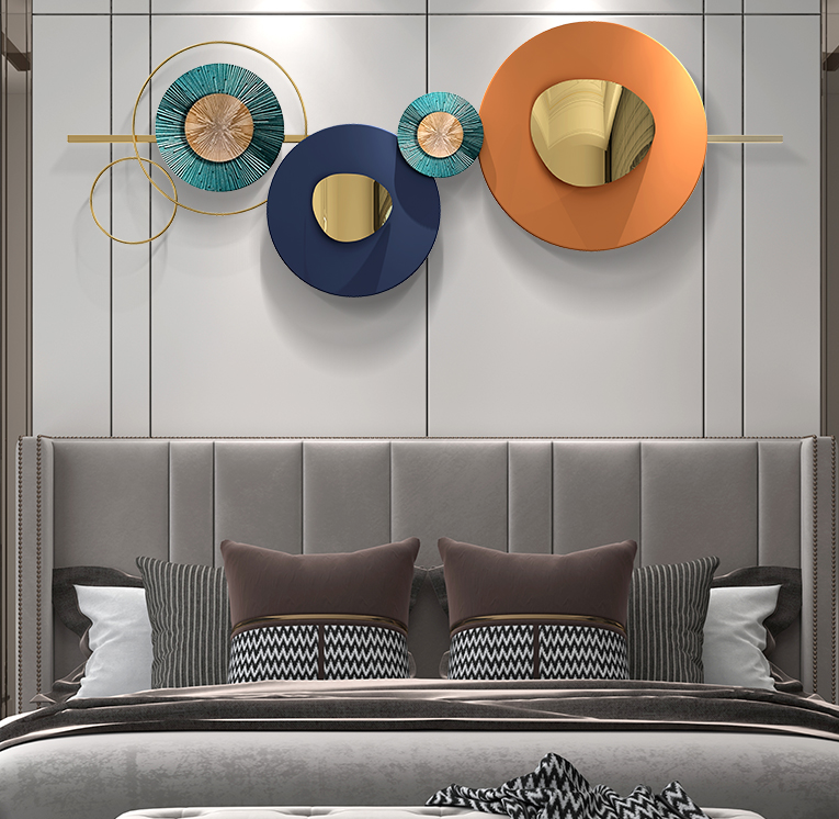 Romantic Modern Metal Round Wall Arts Iron Hanging Decor for Home Decor Living Room Bedroom