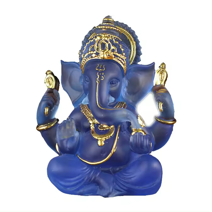 Popular Indian style Hindu God Transparent Hindu Buddha sculpture Home decoration Elephant head Thai Indian statue