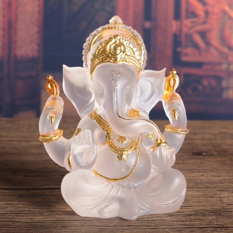 Popular Indian style Hindu God Transparent Hindu Buddha sculpture Home decoration Elephant head Thai Indian statue