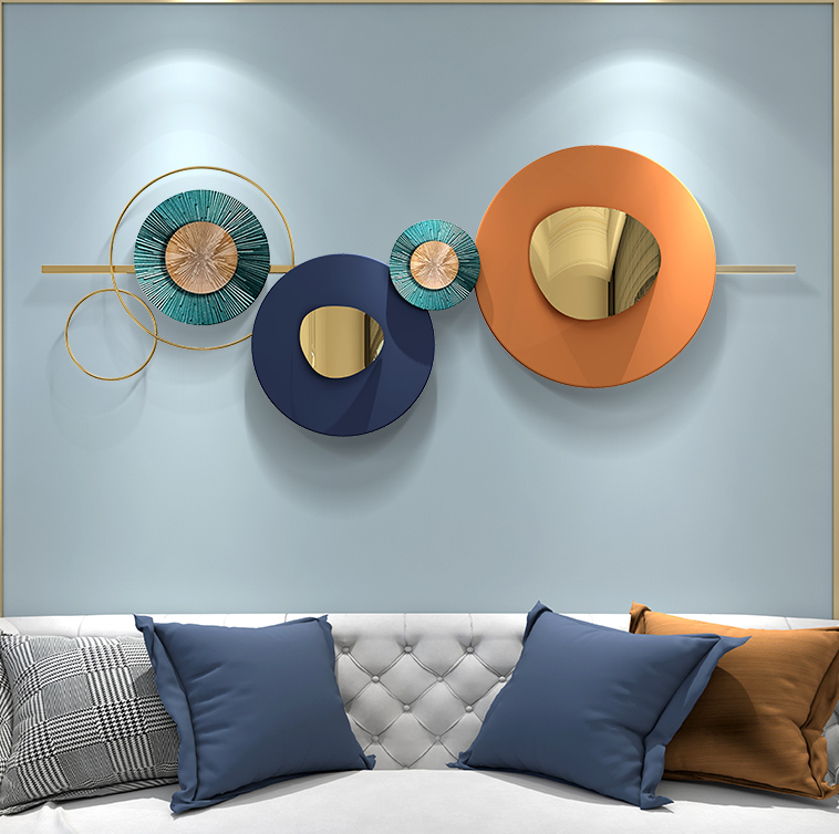 Romantic Modern Metal Round Wall Arts Iron Hanging Decor for Home Decor Living Room Bedroom