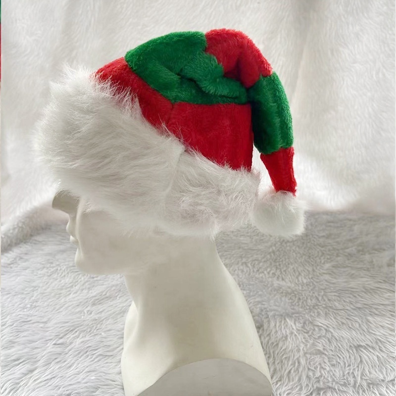 Christmas Elf Hat Decoration Gift High grade Double Layer Plush Christmas Hat