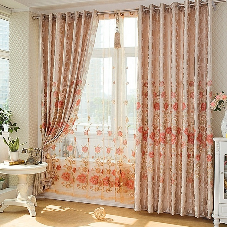 arabic fabric ,embroidery drawing designs, classic flower series curtain