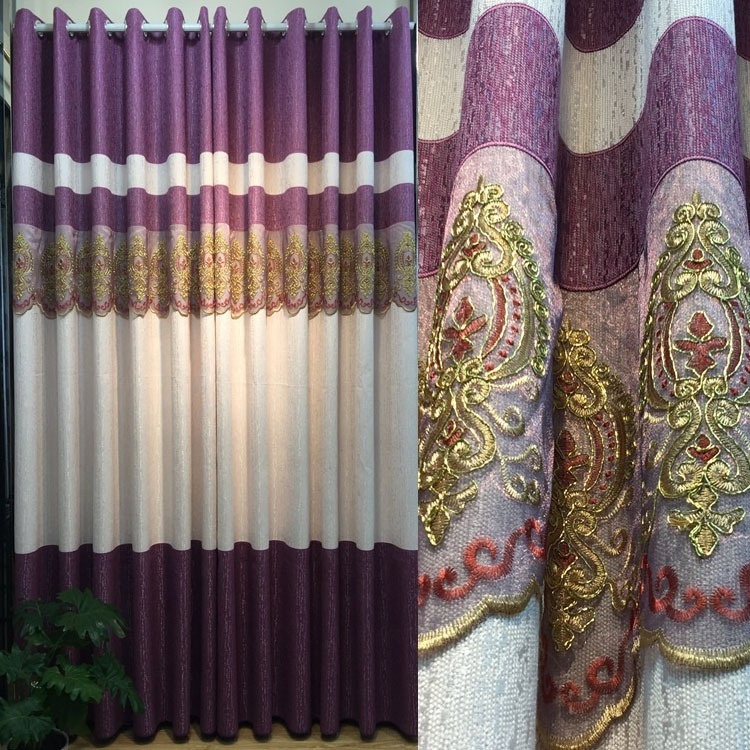 Manufacturers direct customization of high-end modern jacquard cotton and hemp splicing curtain fabric