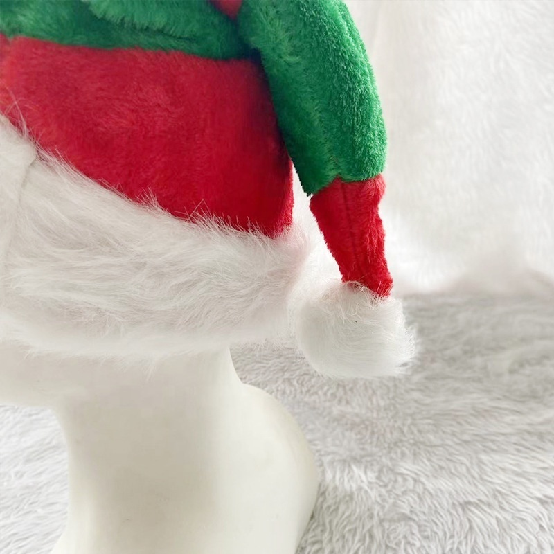 Christmas Elf Hat Decoration Gift High grade Double Layer Plush Christmas Hat