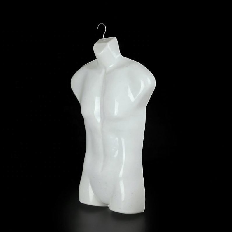 Wholesale Plastic Men's Swimwear Suitcase Half Male Mannequin Hanging Rack For Clothing Store Display