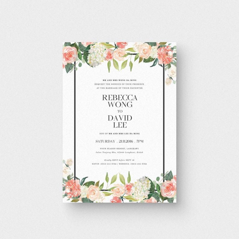 White Cardboard Wedding Invitation FREE Template Design Wedding Invitation Card