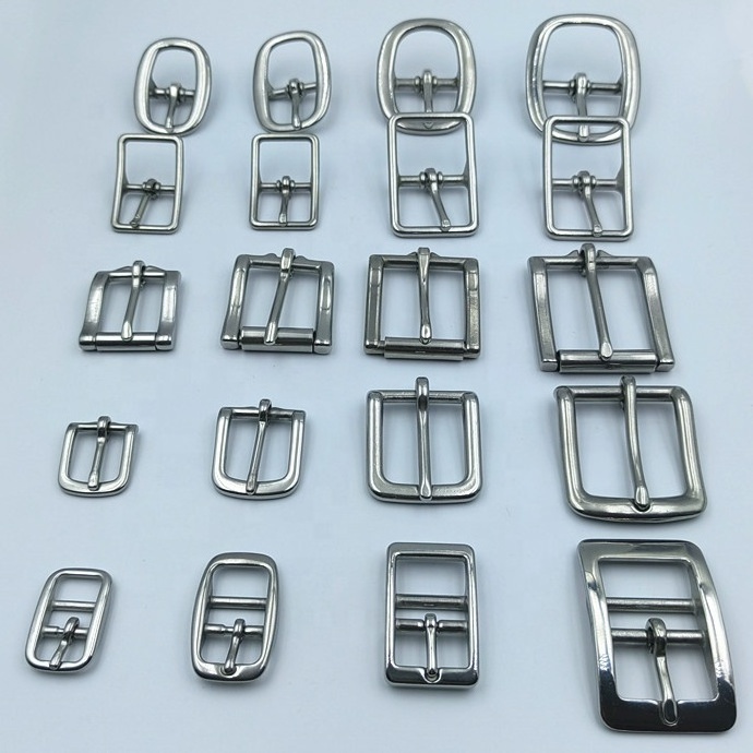 Adjustable Stainless Steel double Bar Belt Pin Buckle for Horse Bridle Halter Saddlery Harness Pet Dog Collar