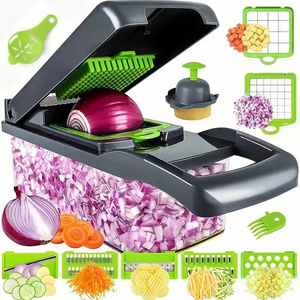 Hot Selling Kitchen Accessories 12 In 1 Manual Mandoline	Slicer Food Onion Cutter Veggie Dicer Multifunctional Vegetable Chopper