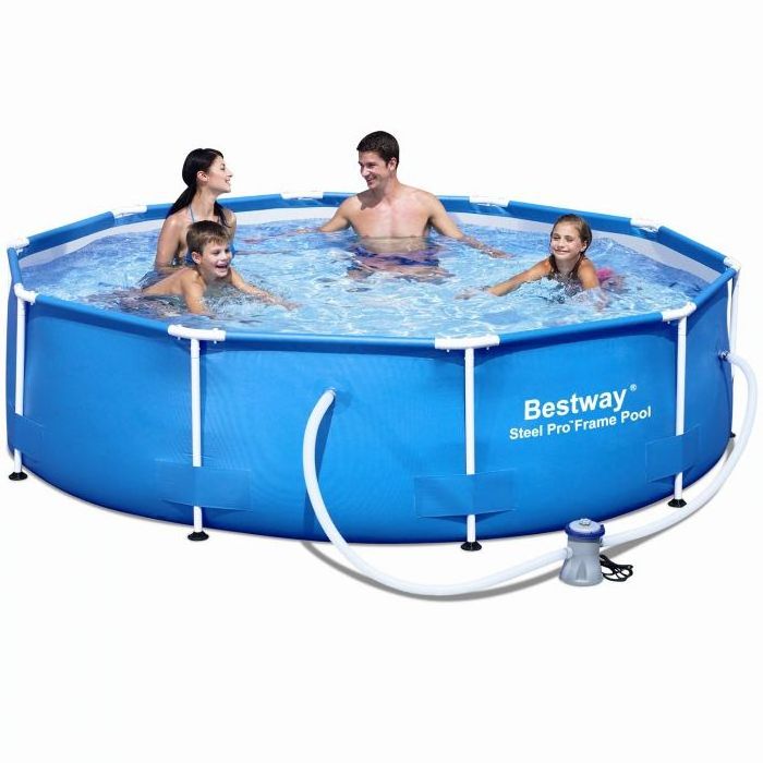 Bestway 56408 3.05mx76cm Above Ground Round Steel Frame Design Pool Durable Swim Pool