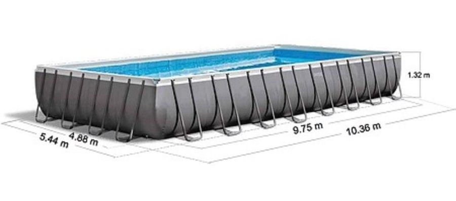 Intex 26374 Swimming outdoor inflatable Ultra Frame Pool Black pool cover Rectangular above Ground Pool & Accessories