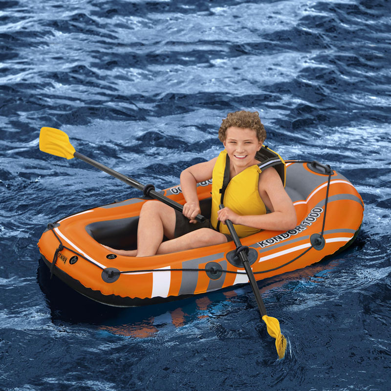 Bestway 61078 Tender Rowing Boat Plastic Inflatable Fishing Boat With Paddle Board