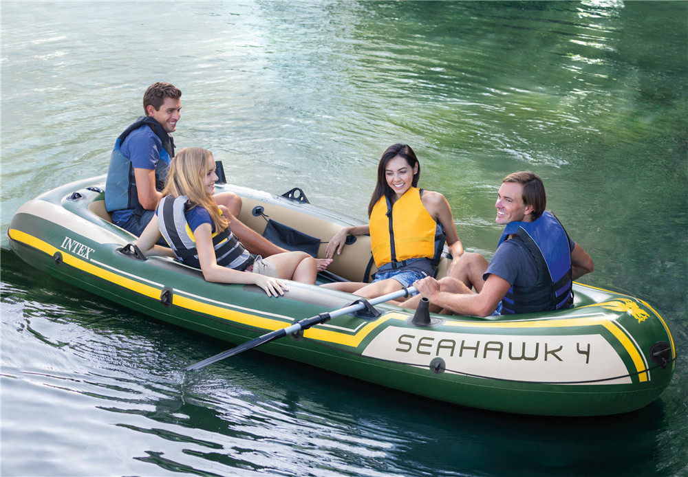 INTEX 68351 SEAHAWK 4 person Outdoor Durable PVC inflatable kayak fishing canoe boat