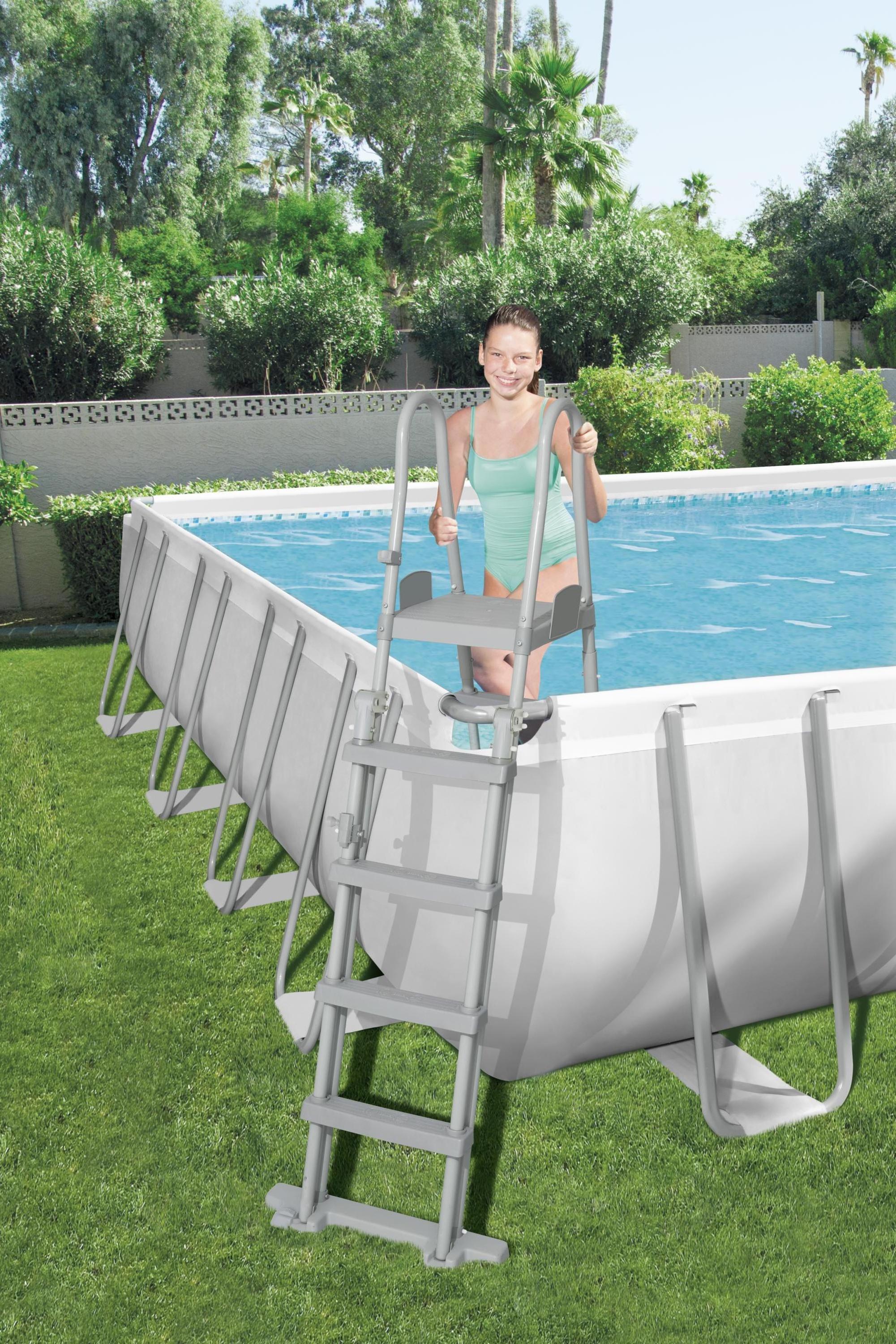 Bestway 56623 Metal frame rectangular PVC plastic family leisure swimming pool and accessories