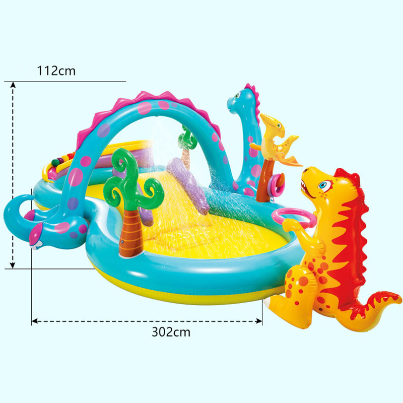 Intex Dinoland Play Centre Outdoor Summer Kids Water Slide Inflatable Pool for Swimming Fun for Children