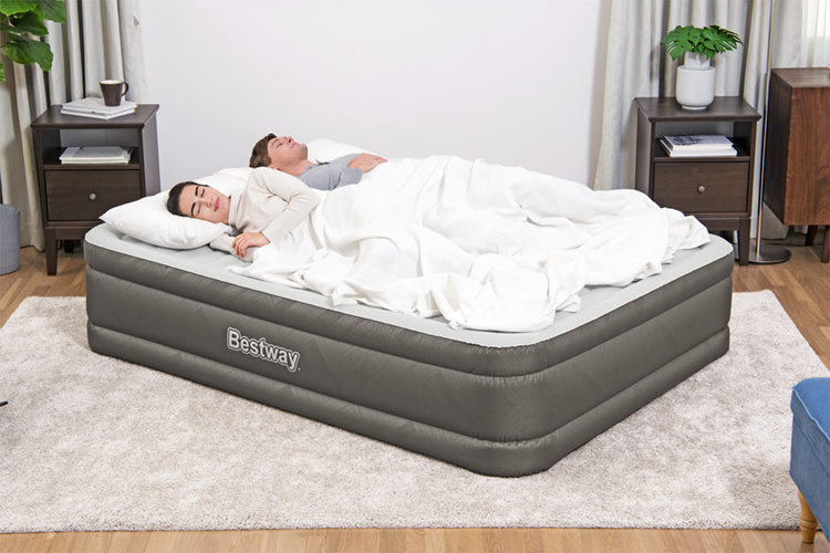 Bestway 69050 Hot Sale 2.03m x 1.52m x 46cm Soft Queen Family Sized Colchones Inflables Folding Air Bed 2 Person Air Mattress