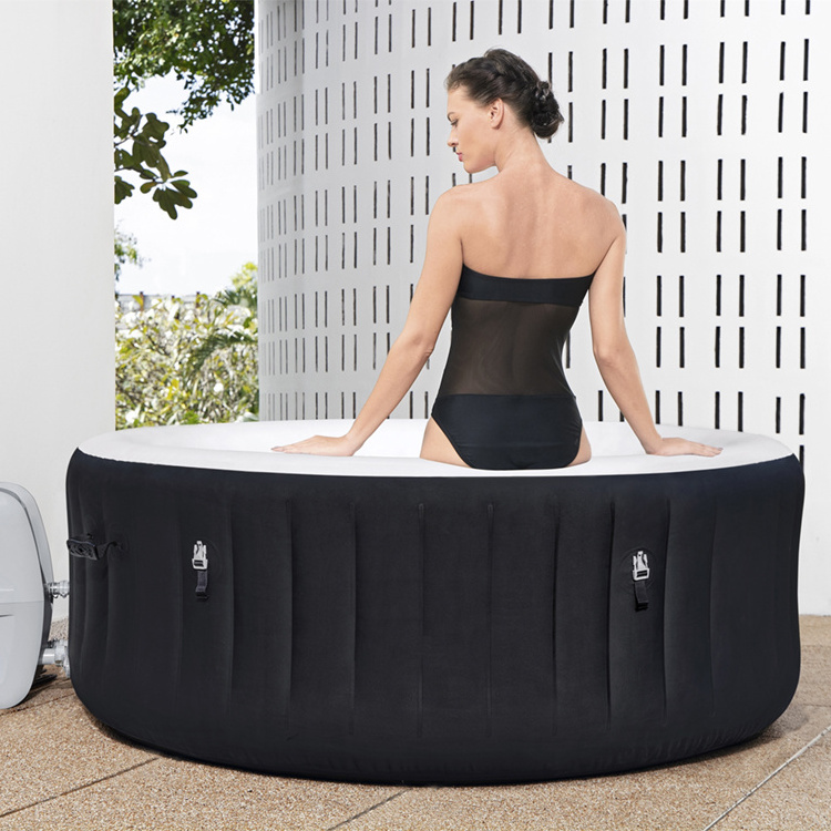 Bestway 60001 Miami AirJet Black Swim Massage Outdoor Inflatable Spa 2-4 person Hot Tubs For Sale Cheap