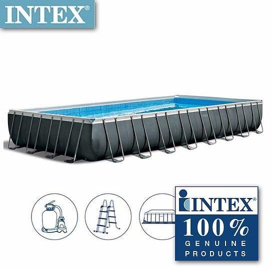 Intex 26374 Swimming outdoor inflatable Ultra Frame Pool Black pool cover Rectangular above Ground Pool & Accessories