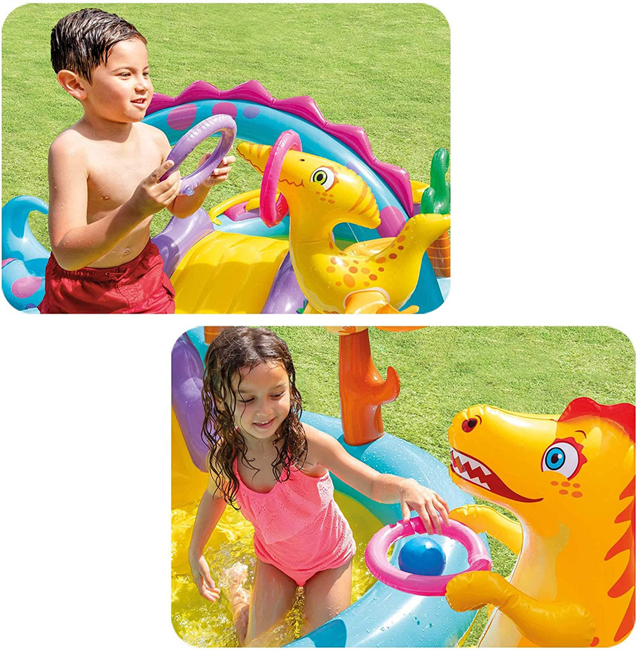 Intex Dinoland Play Centre Outdoor Summer Kids Water Slide Inflatable Pool for Swimming Fun for Children