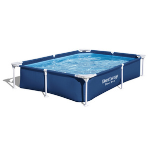 Bestway 56401 Steel Pro Above Ground PVC Stainless Steel Rectangular Outdoor Children Family Swimming Pool