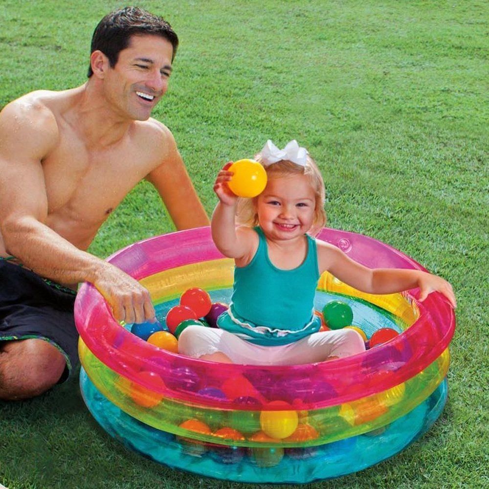 INTEX 48674 Inflatable Classic 3-Ring Baby Ball Pit Ball Pool