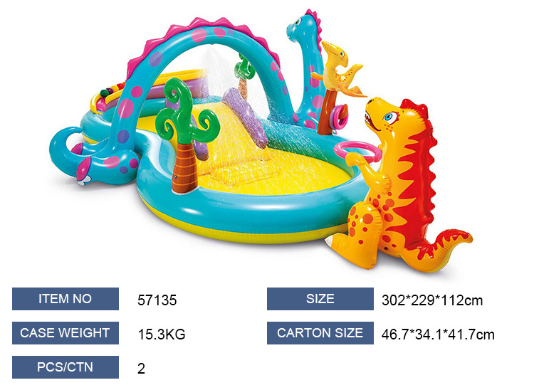 Intex Dinoland Play Centre Outdoor Summer Kids Water Slide Inflatable Pool for Swimming Fun for Children