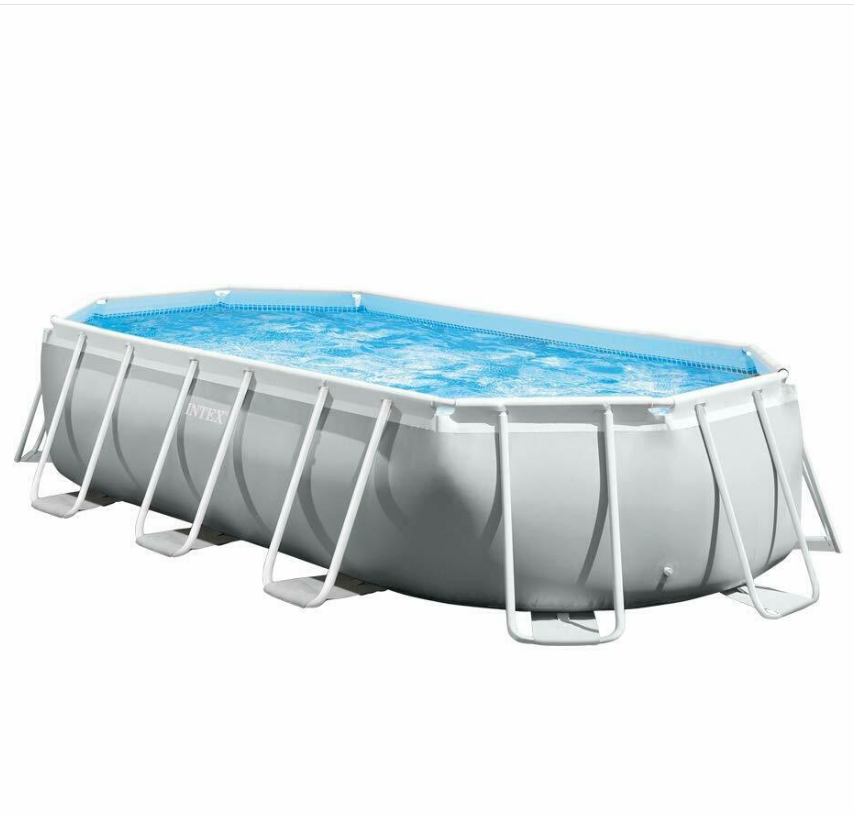 INTEX 610x305x122cm 26798 Piscina Outdoor Portable PVC Above Ground Oval Metal Frame Swimming Pool