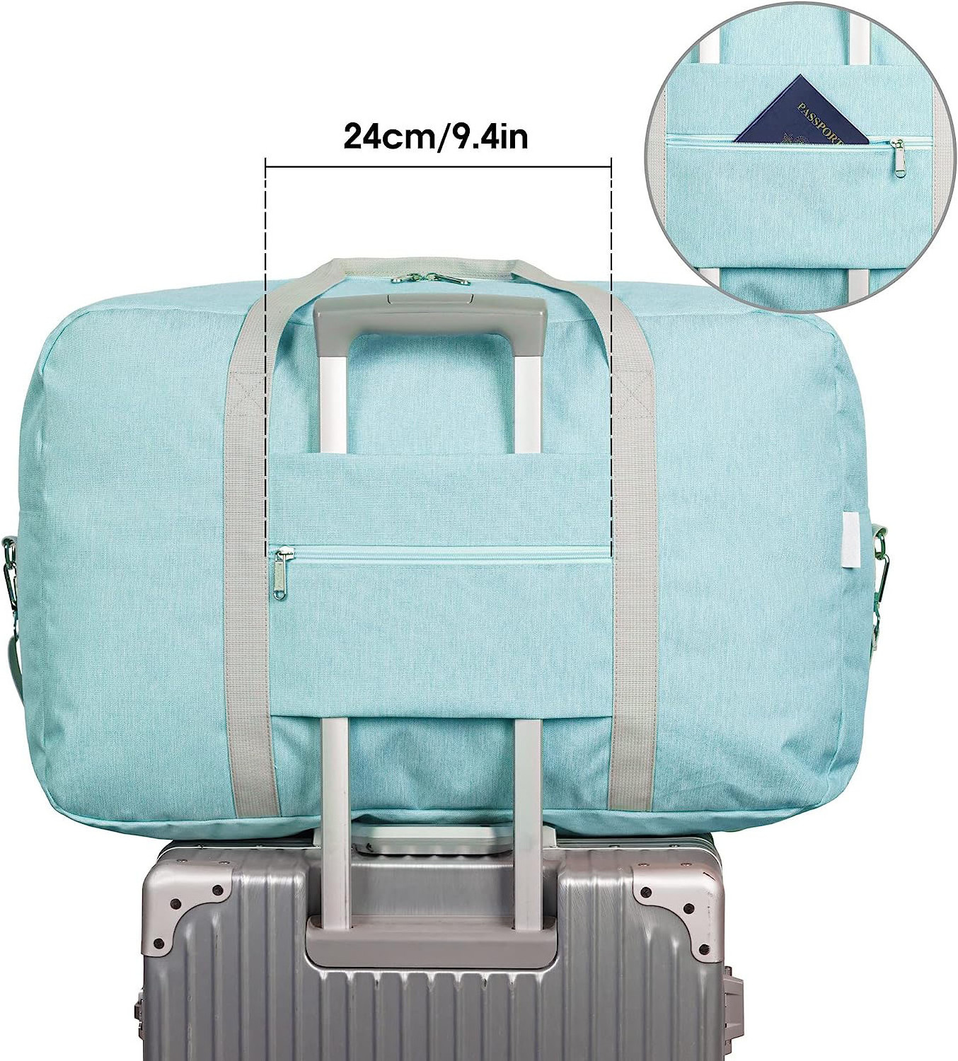 60L Mint Green Luggage Bag Large Duffel Bag for Travel