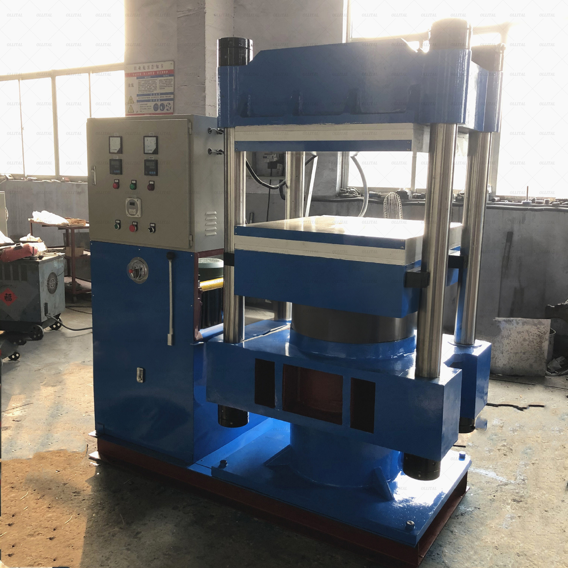 Hot Press Machine For Rubber Hydraulic Flat Plate Press Vulcanizer Rubber Tile Manufacturing Machine