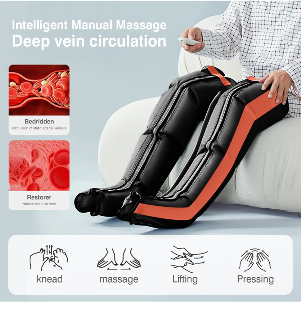 Chinese Supplier foot pressure massage device machine electric recovery boots full air compression leg massage