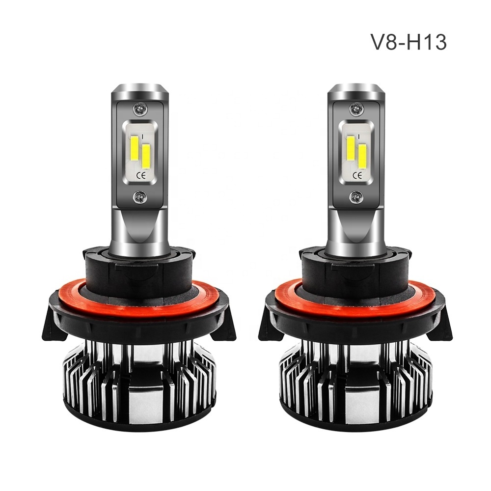 V8  9008 H13 100W 20,000LM 600% Brightness 6000K Xenon White for Dual Beam Conversion Kits LED Headlight Bulbs Canbus