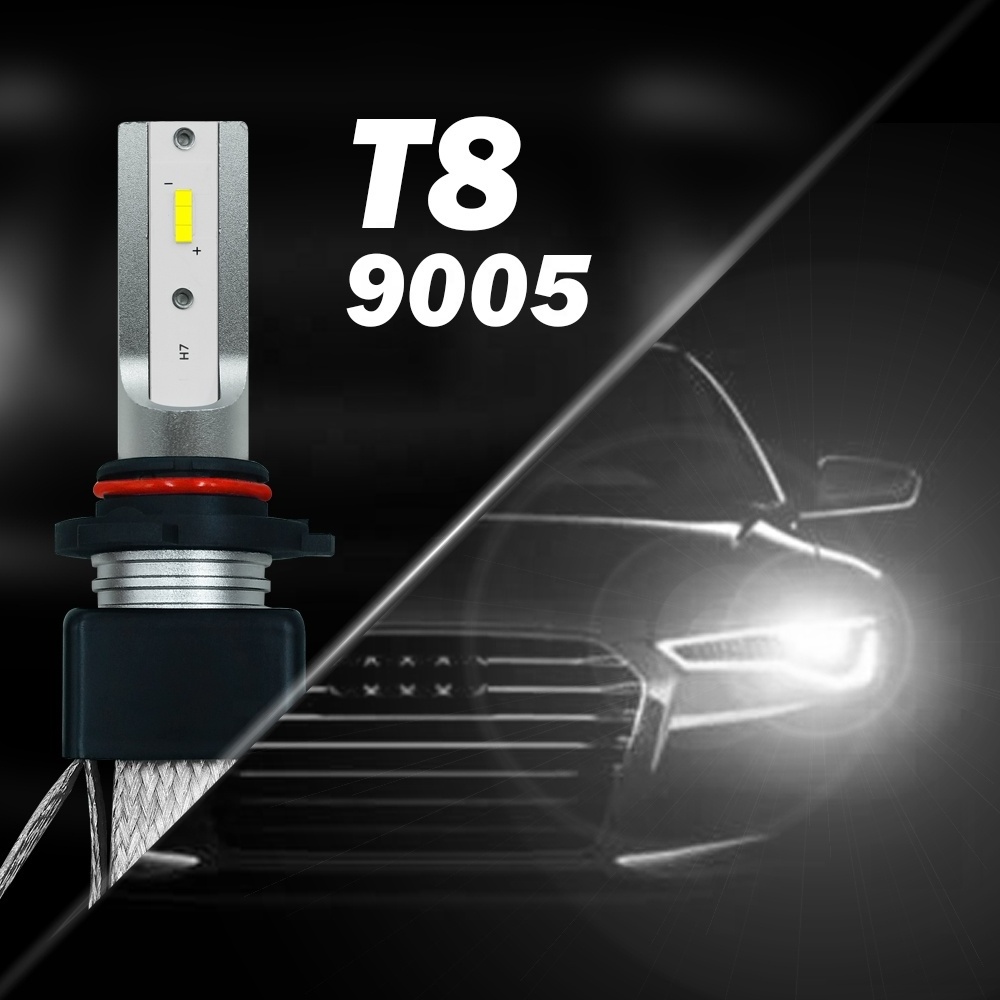 2024 Best Sell T8 OEM Super Bright 60W 8000LM Led Moto/auto Lighting Headlight Led Bulb 9005/H10/HB3 Car Accessories