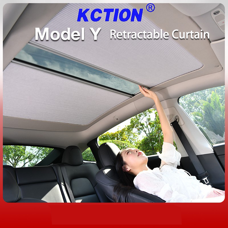 Kction car accessories electric car tesla Model 3/ Y Glass Roof Sunshade retractable car sunshade