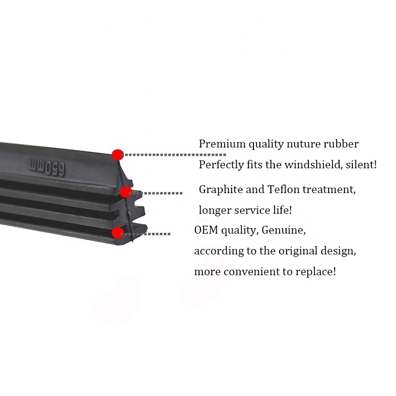 2024 Wholesale Big Sale Replacement  Car Accessories 6mm Universal Black Soft Rubber Wiper Refill