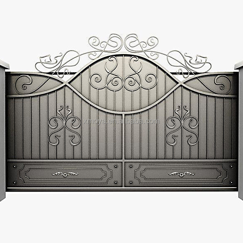 Beautiful House Wrought Iron Gate Villa Main Auto Gate High Quality House Main Gate Designs Swing Driveway Gates