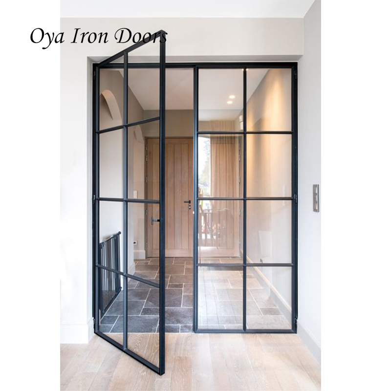 French patio iron doors designs with glass inserts