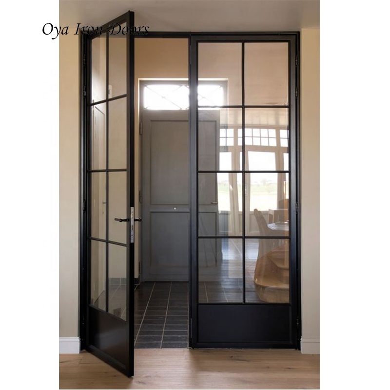 French patio iron doors designs with glass inserts