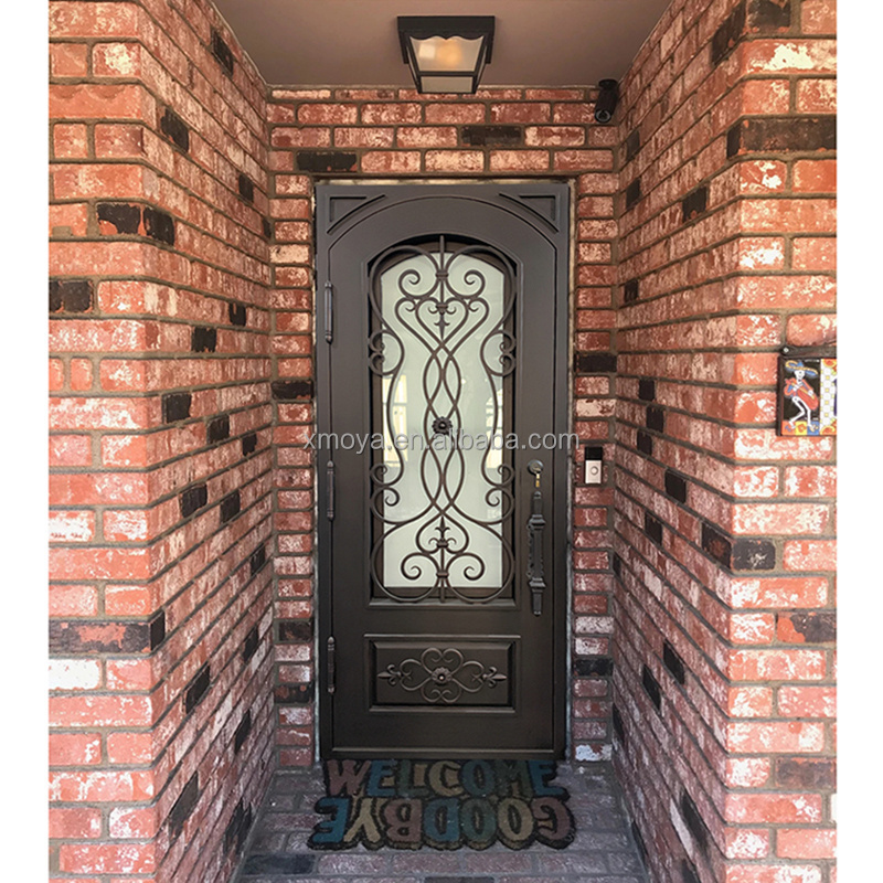 Single Iron Front Door Patio Wrought Iron Single Door Wrought Iron Soundproofing Door And Glass/Residential Puertas Exteriores