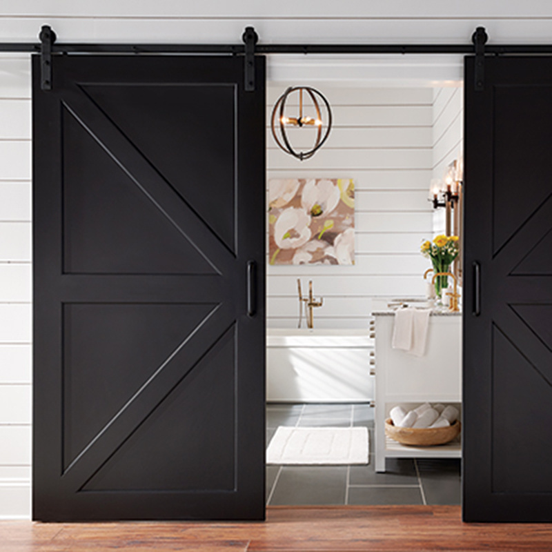 Barn Doors Interior Doors For House,Residential Sound Proof Modern Metal Sliding Wrought Iron Barn Door