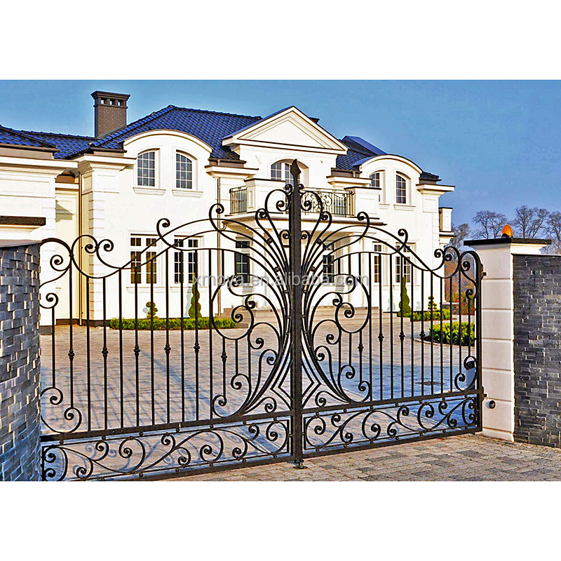 Electric Motors Main Iron Entrance Gate Design 2020/Villa Swing Driveway Gates Single Main Door Exterior Iron Folding Gate Price