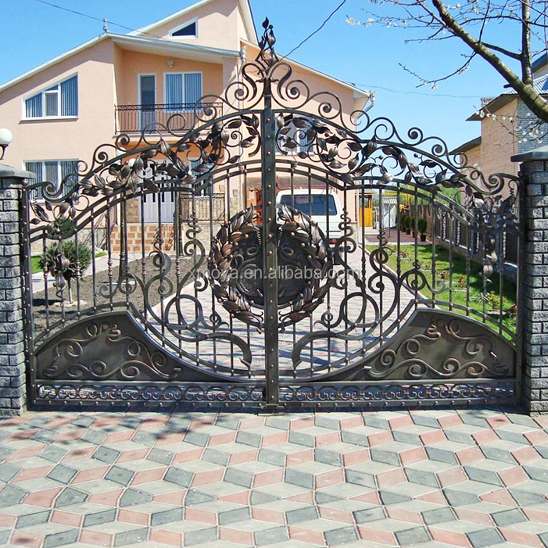 European Style Luxury Private Villa Main Iron Entry Gates New Design Swing Wrought Iron Gate Design For Villa