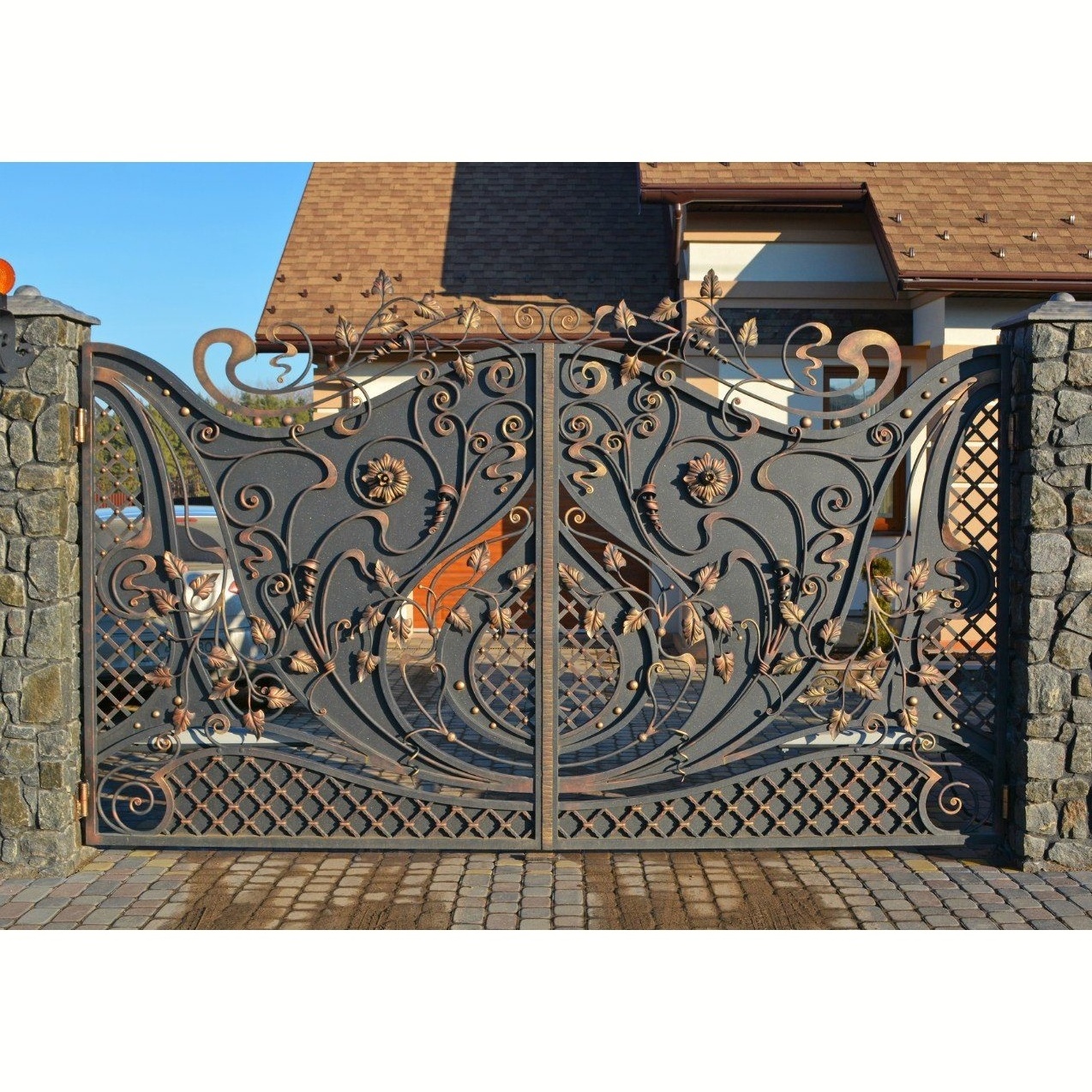 gates Modern Wrought Iron Main Gate Designs Auto Electric Steel Gate Design Front Door Safety Security Iron Villa Security Gate