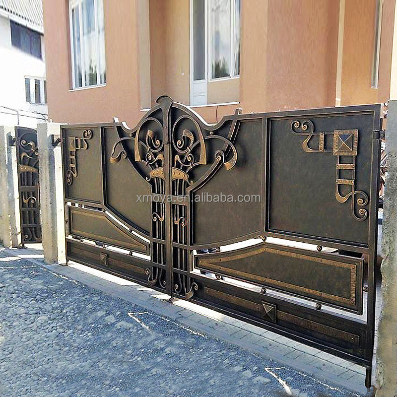 Beautiful House Wrought Iron Gate Villa Main Auto Gate High Quality House Main Gate Designs Swing Driveway Gates