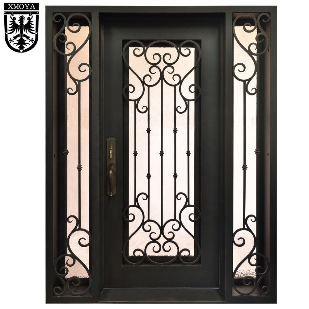 Exterior Front Door Designs Prices Hot Sale Wrought Iron Glass Steel Swing Graphic Design Fiberglass Doors Modern Entry 5 Years