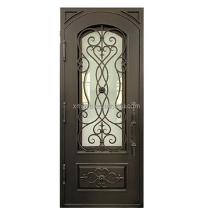 Single Iron Front Door Patio Wrought Iron Single Door Wrought Iron Soundproofing Door And Glass/Residential Puertas Exteriores