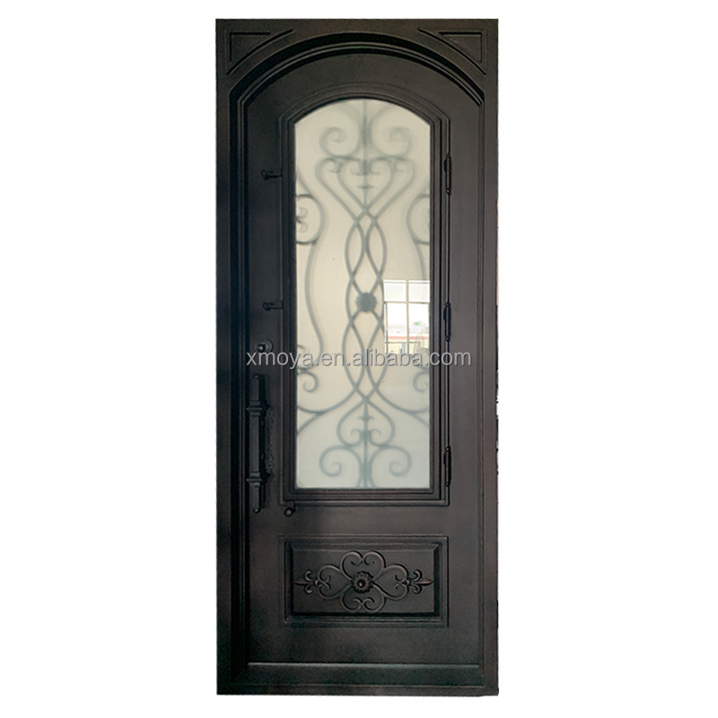 Single Iron Front Door Patio Wrought Iron Single Door Wrought Iron Soundproofing Door And Glass/Residential Puertas Exteriores