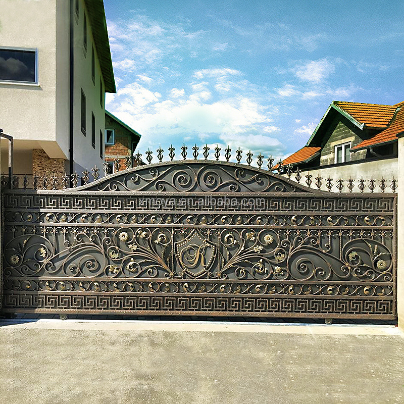 Beautiful House Wrought Iron Gate Villa Main Auto Gate High Quality House Main Gate Designs Swing Driveway Gates